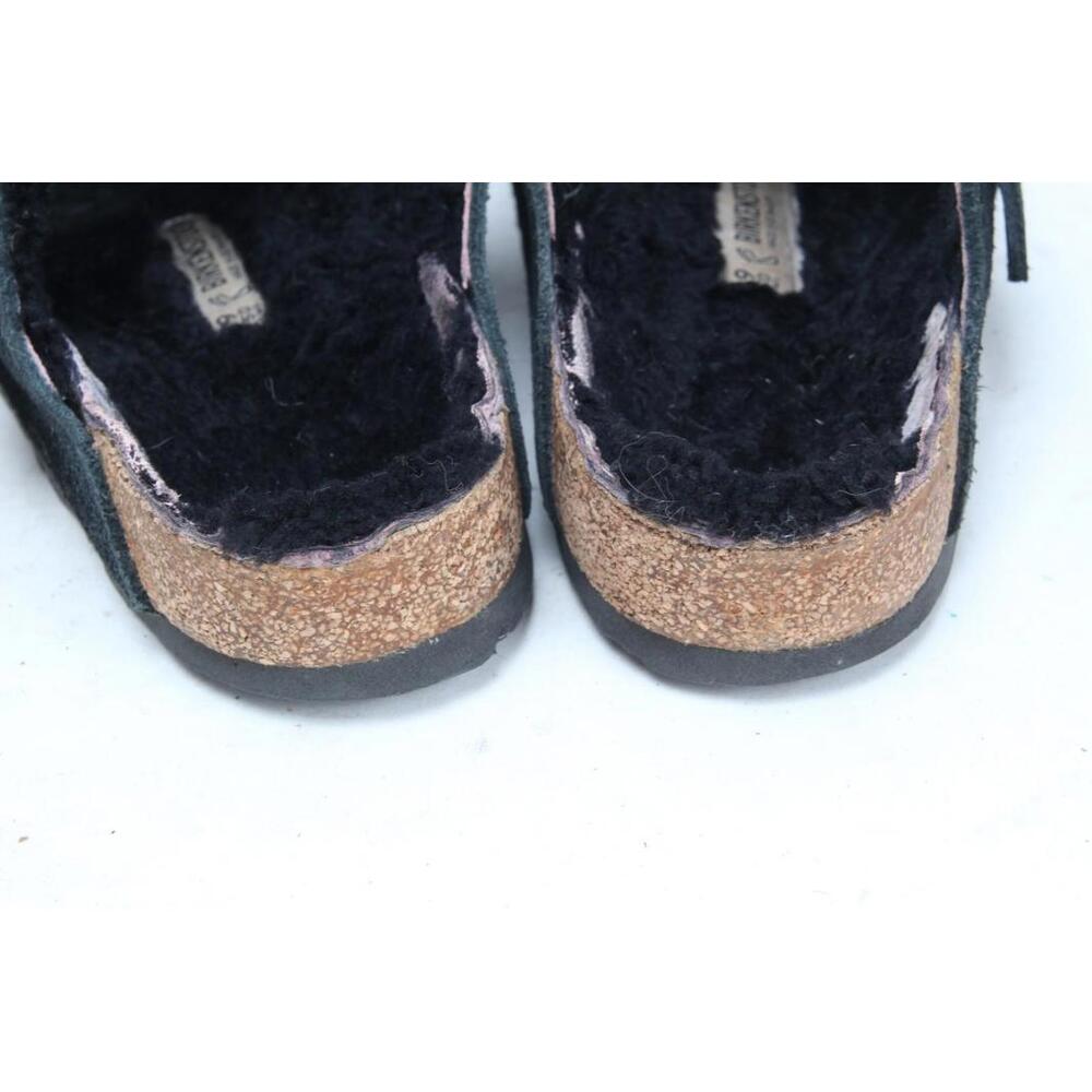 Birkenstock Boston Shearling Clogs Shoes Slip On Black Suede Women's 39 / 8 - Picture 5 of 12